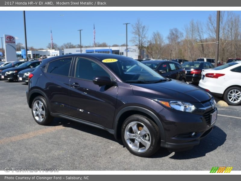 Modern Steel Metallic / Black 2017 Honda HR-V EX AWD