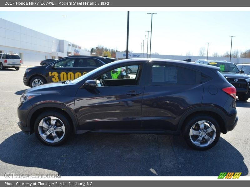 Modern Steel Metallic / Black 2017 Honda HR-V EX AWD