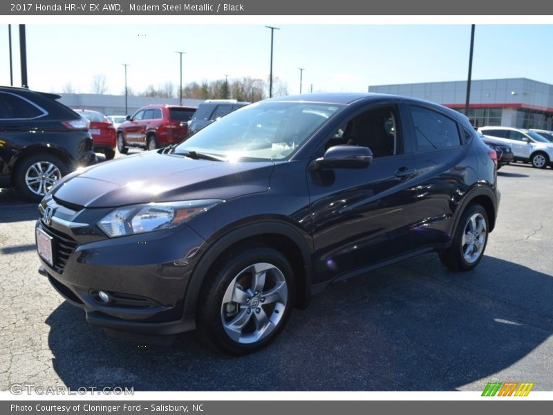 Modern Steel Metallic / Black 2017 Honda HR-V EX AWD