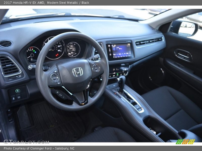 Modern Steel Metallic / Black 2017 Honda HR-V EX AWD