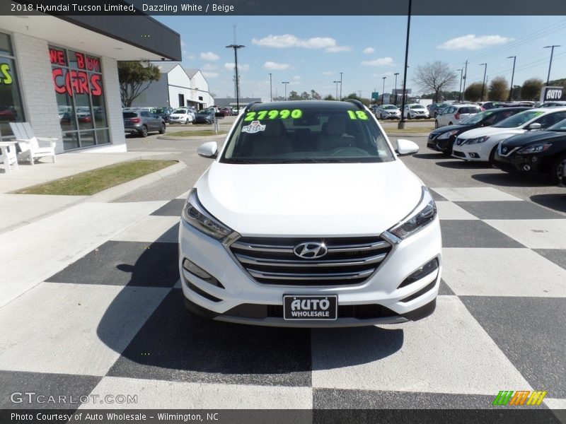 Dazzling White / Beige 2018 Hyundai Tucson Limited