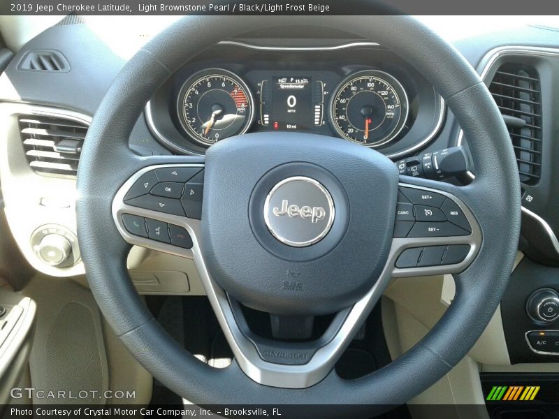 Light Brownstone Pearl / Black/Light Frost Beige 2019 Jeep Cherokee Latitude