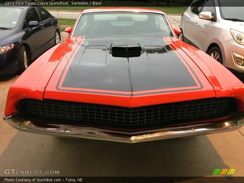 Vermilion / Black 1970 Ford Torino Cobra SportsRoof
