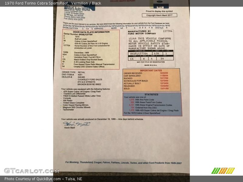 Marti Report - 1970 Ford Torino Cobra SportsRoof