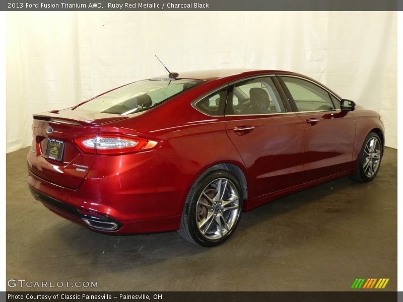 Ruby Red Metallic / Charcoal Black 2013 Ford Fusion Titanium AWD
