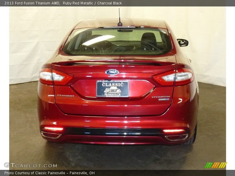 Ruby Red Metallic / Charcoal Black 2013 Ford Fusion Titanium AWD
