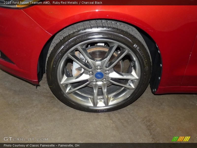Ruby Red Metallic / Charcoal Black 2013 Ford Fusion Titanium AWD