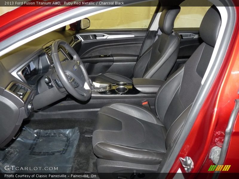 Ruby Red Metallic / Charcoal Black 2013 Ford Fusion Titanium AWD
