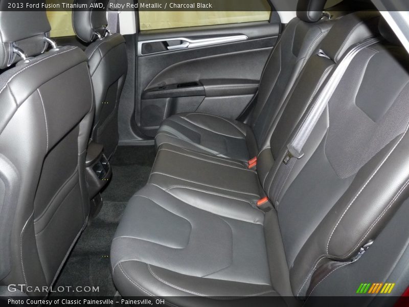 Ruby Red Metallic / Charcoal Black 2013 Ford Fusion Titanium AWD