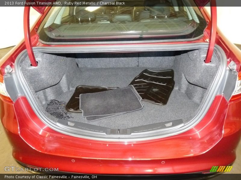 Ruby Red Metallic / Charcoal Black 2013 Ford Fusion Titanium AWD