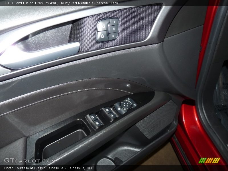 Ruby Red Metallic / Charcoal Black 2013 Ford Fusion Titanium AWD