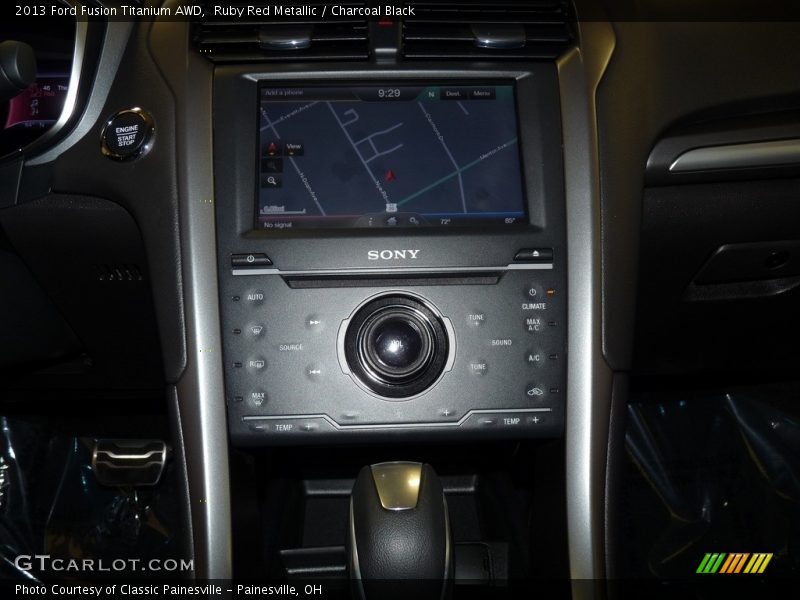 Ruby Red Metallic / Charcoal Black 2013 Ford Fusion Titanium AWD