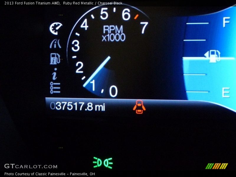 Ruby Red Metallic / Charcoal Black 2013 Ford Fusion Titanium AWD