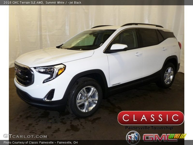 Summit White / ­Jet Black 2018 GMC Terrain SLE AWD