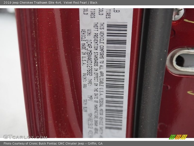2019 Cherokee Trailhawk Elite 4x4 Velvet Red Pearl Color Code PRV