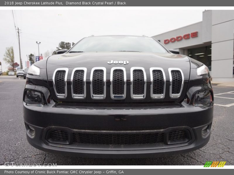 Diamond Black Crystal Pearl / Black 2018 Jeep Cherokee Latitude Plus