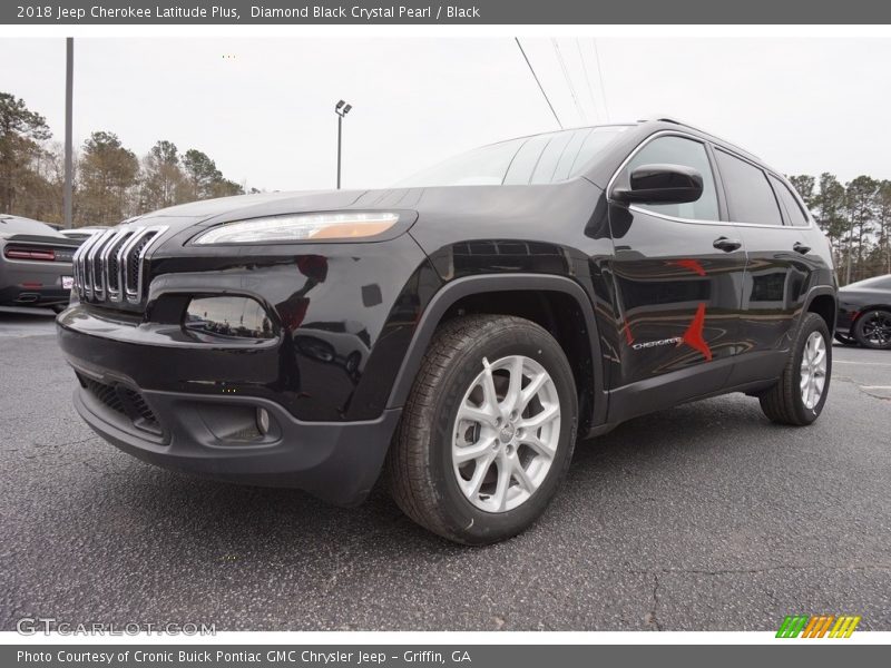 Diamond Black Crystal Pearl / Black 2018 Jeep Cherokee Latitude Plus