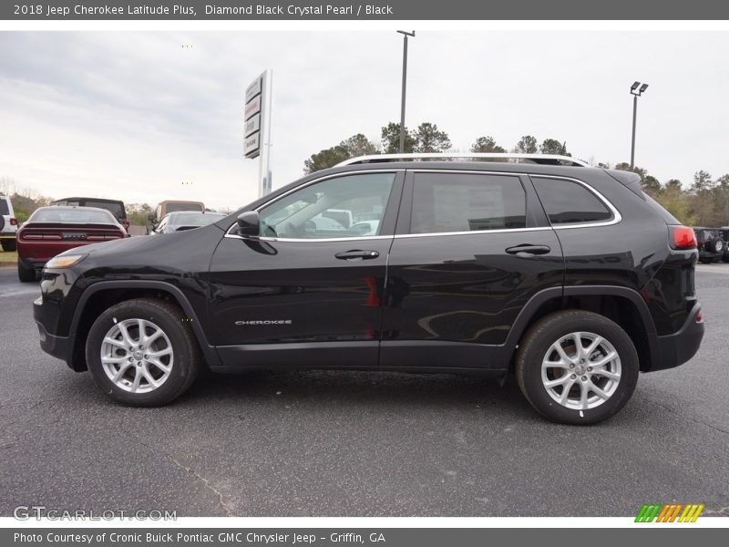 Diamond Black Crystal Pearl / Black 2018 Jeep Cherokee Latitude Plus