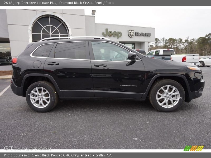 Diamond Black Crystal Pearl / Black 2018 Jeep Cherokee Latitude Plus