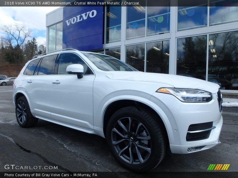 Crystal White Pearl Metallic / Charcoal 2018 Volvo XC90 T6 AWD Momentum