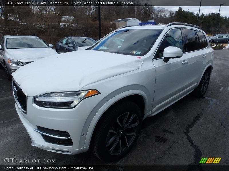Crystal White Pearl Metallic / Charcoal 2018 Volvo XC90 T6 AWD Momentum