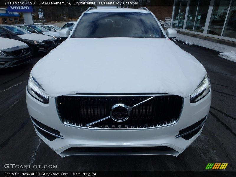 Crystal White Pearl Metallic / Charcoal 2018 Volvo XC90 T6 AWD Momentum
