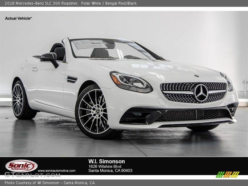 Polar White / Bengal Red/Black 2018 Mercedes-Benz SLC 300 Roadster