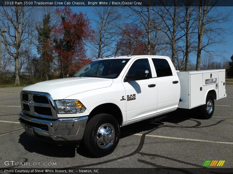 Bright White / Black/Diesel Gray 2018 Ram 3500 Tradesman Crew Cab Chassis