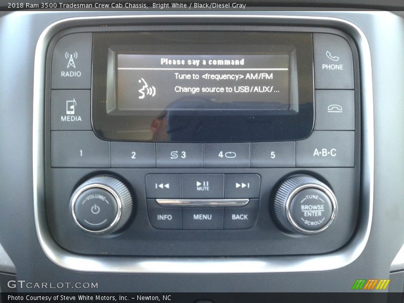 Bright White / Black/Diesel Gray 2018 Ram 3500 Tradesman Crew Cab Chassis
