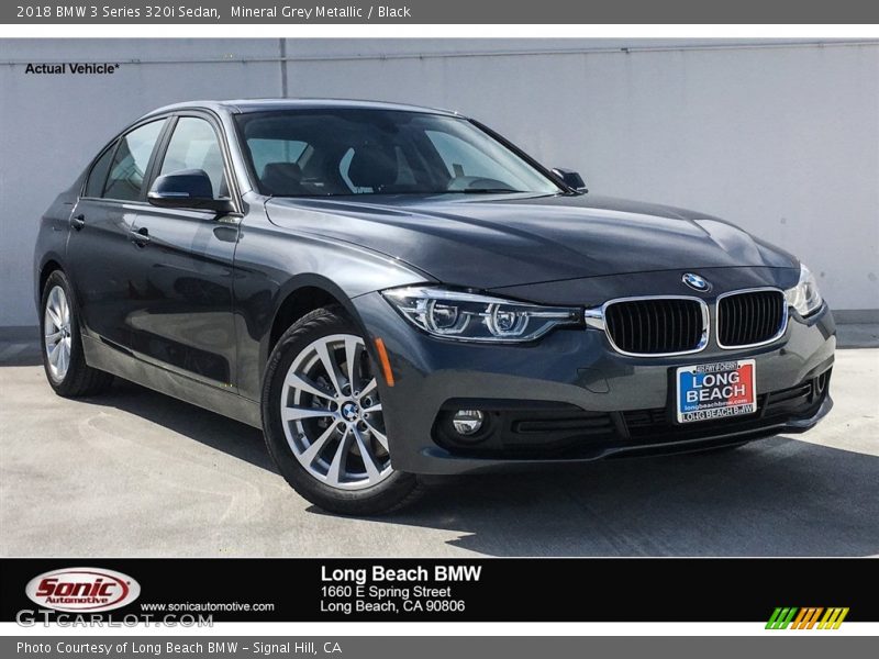 Mineral Grey Metallic / Black 2018 BMW 3 Series 320i Sedan