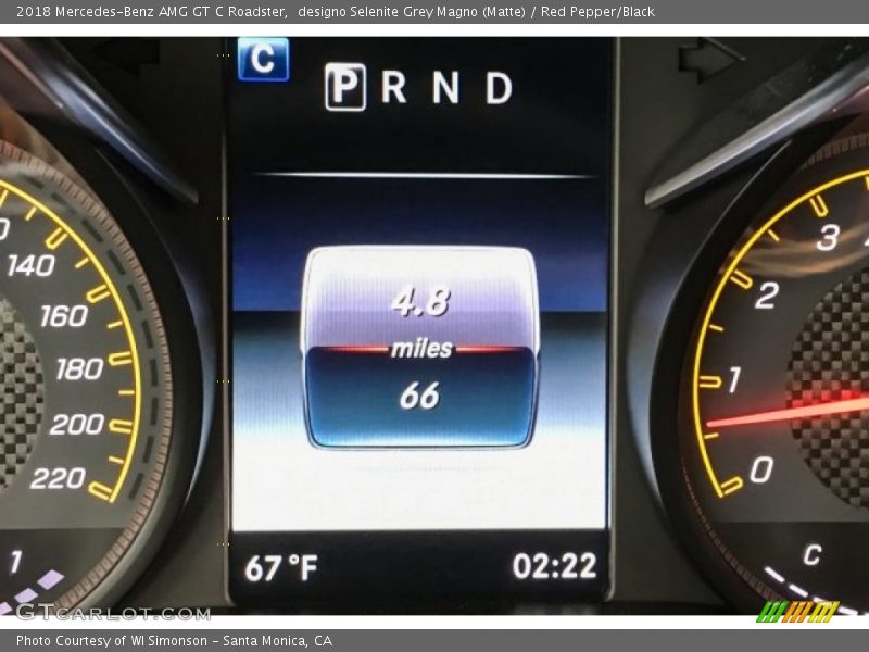 designo Selenite Grey Magno (Matte) / Red Pepper/Black 2018 Mercedes-Benz AMG GT C Roadster