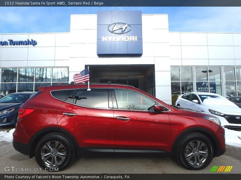 Serrano Red / Beige 2013 Hyundai Santa Fe Sport AWD