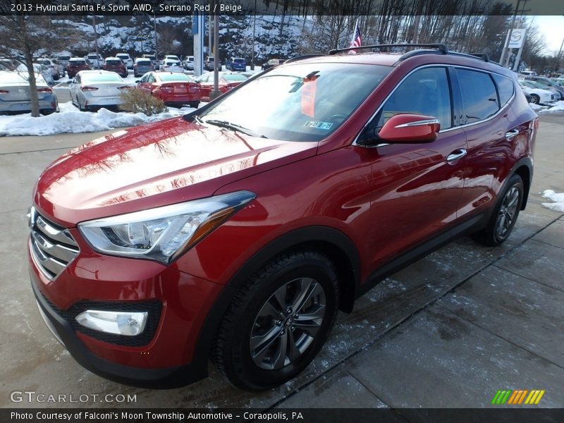 Serrano Red / Beige 2013 Hyundai Santa Fe Sport AWD