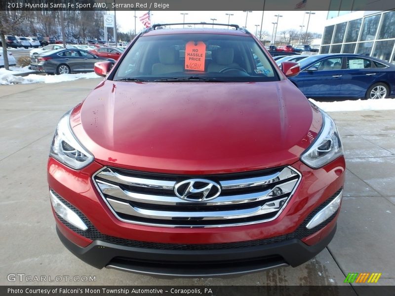 Serrano Red / Beige 2013 Hyundai Santa Fe Sport AWD