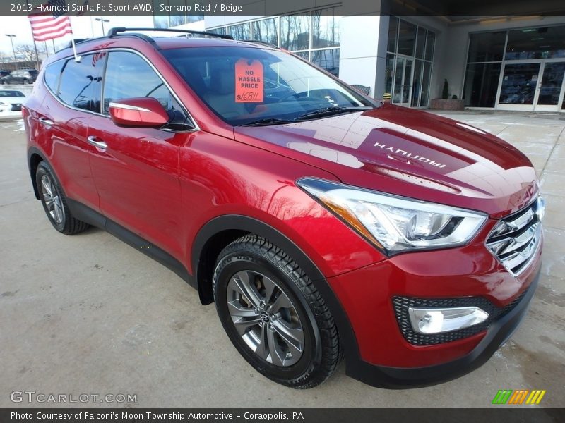 Serrano Red / Beige 2013 Hyundai Santa Fe Sport AWD