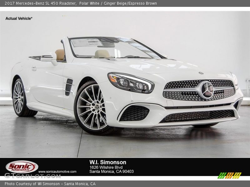 Polar White / Ginger Beige/Espresso Brown 2017 Mercedes-Benz SL 450 Roadster