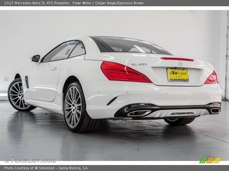 Polar White / Ginger Beige/Espresso Brown 2017 Mercedes-Benz SL 450 Roadster