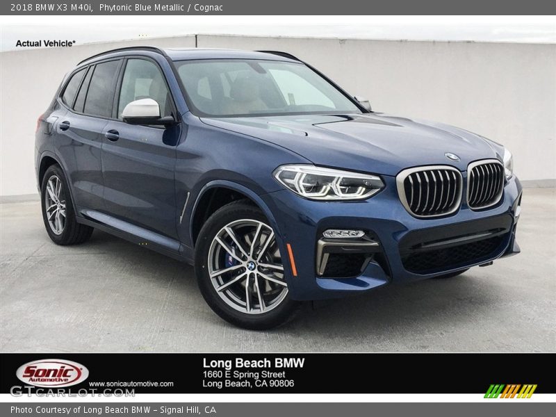 Phytonic Blue Metallic / Cognac 2018 BMW X3 M40i