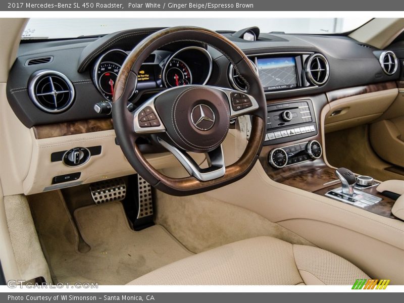 Polar White / Ginger Beige/Espresso Brown 2017 Mercedes-Benz SL 450 Roadster