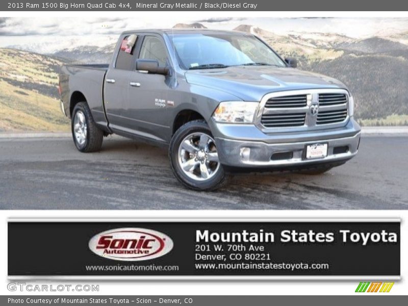 Mineral Gray Metallic / Black/Diesel Gray 2013 Ram 1500 Big Horn Quad Cab 4x4