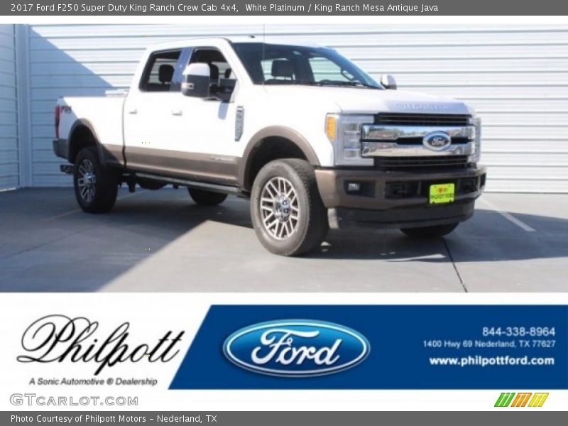 White Platinum / King Ranch Mesa Antique Java 2017 Ford F250 Super Duty King Ranch Crew Cab 4x4