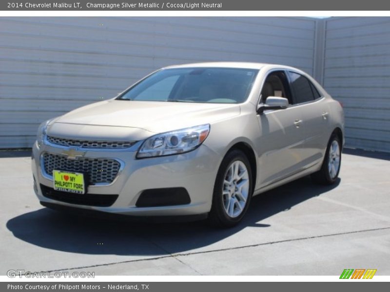 Champagne Silver Metallic / Cocoa/Light Neutral 2014 Chevrolet Malibu LT