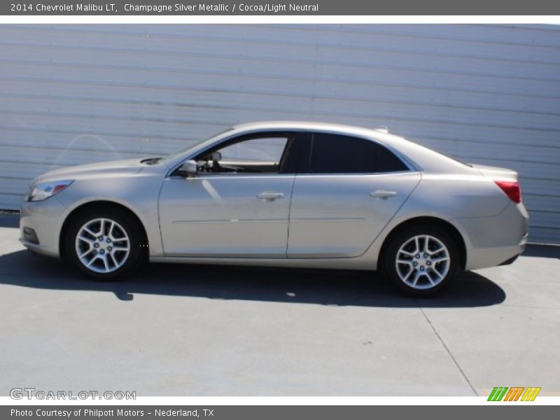 Champagne Silver Metallic / Cocoa/Light Neutral 2014 Chevrolet Malibu LT