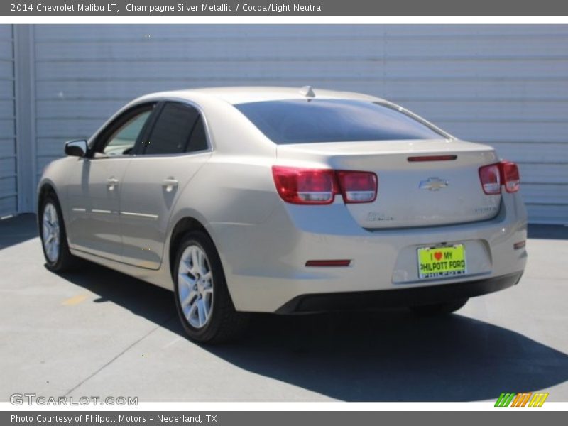 Champagne Silver Metallic / Cocoa/Light Neutral 2014 Chevrolet Malibu LT