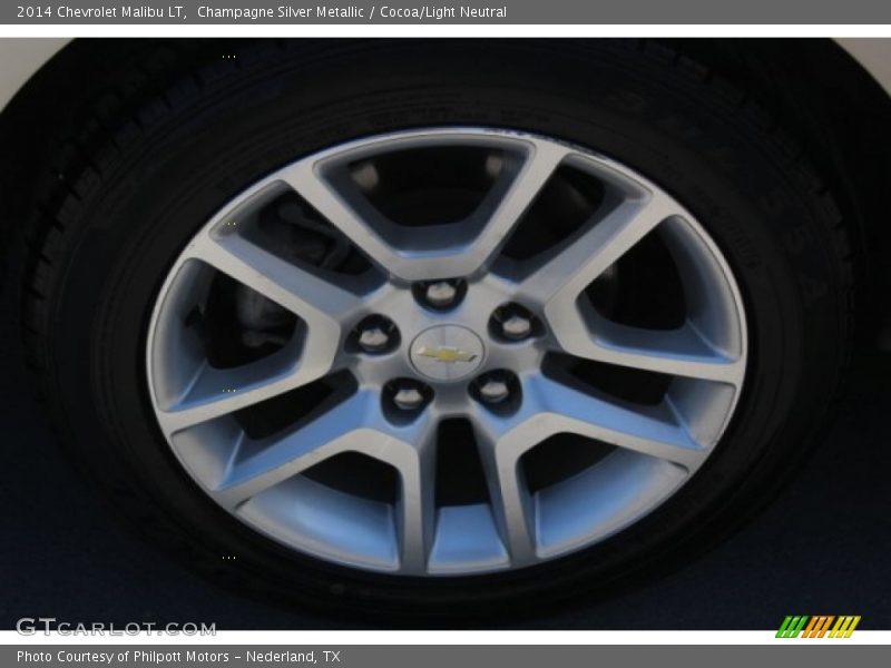 Champagne Silver Metallic / Cocoa/Light Neutral 2014 Chevrolet Malibu LT