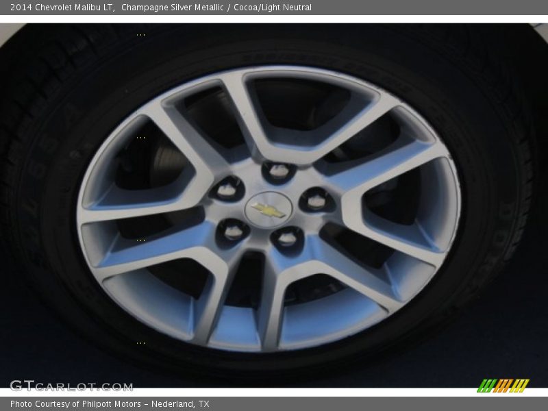 Champagne Silver Metallic / Cocoa/Light Neutral 2014 Chevrolet Malibu LT