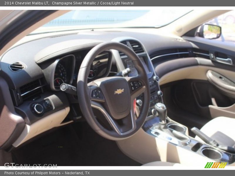 Champagne Silver Metallic / Cocoa/Light Neutral 2014 Chevrolet Malibu LT