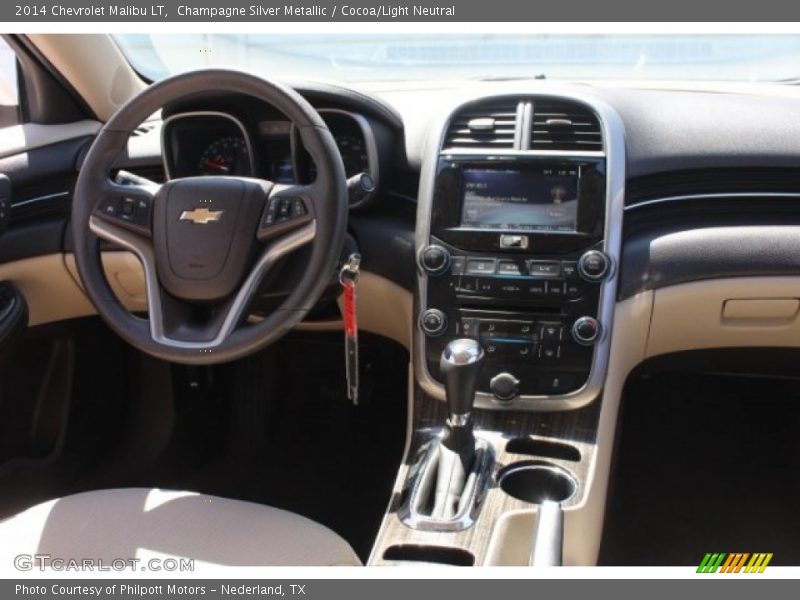 Champagne Silver Metallic / Cocoa/Light Neutral 2014 Chevrolet Malibu LT