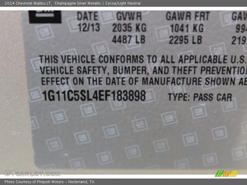 Champagne Silver Metallic / Cocoa/Light Neutral 2014 Chevrolet Malibu LT