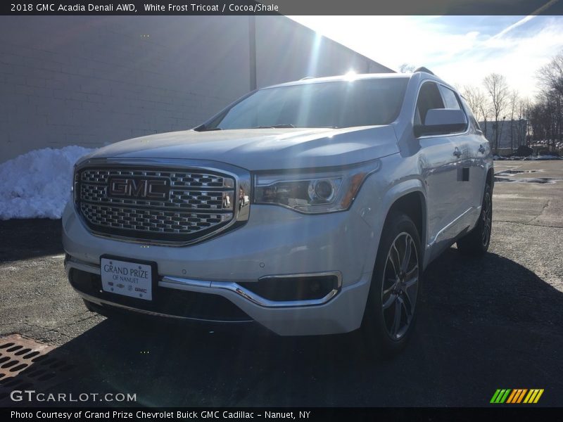 White Frost Tricoat / Cocoa/Shale 2018 GMC Acadia Denali AWD
